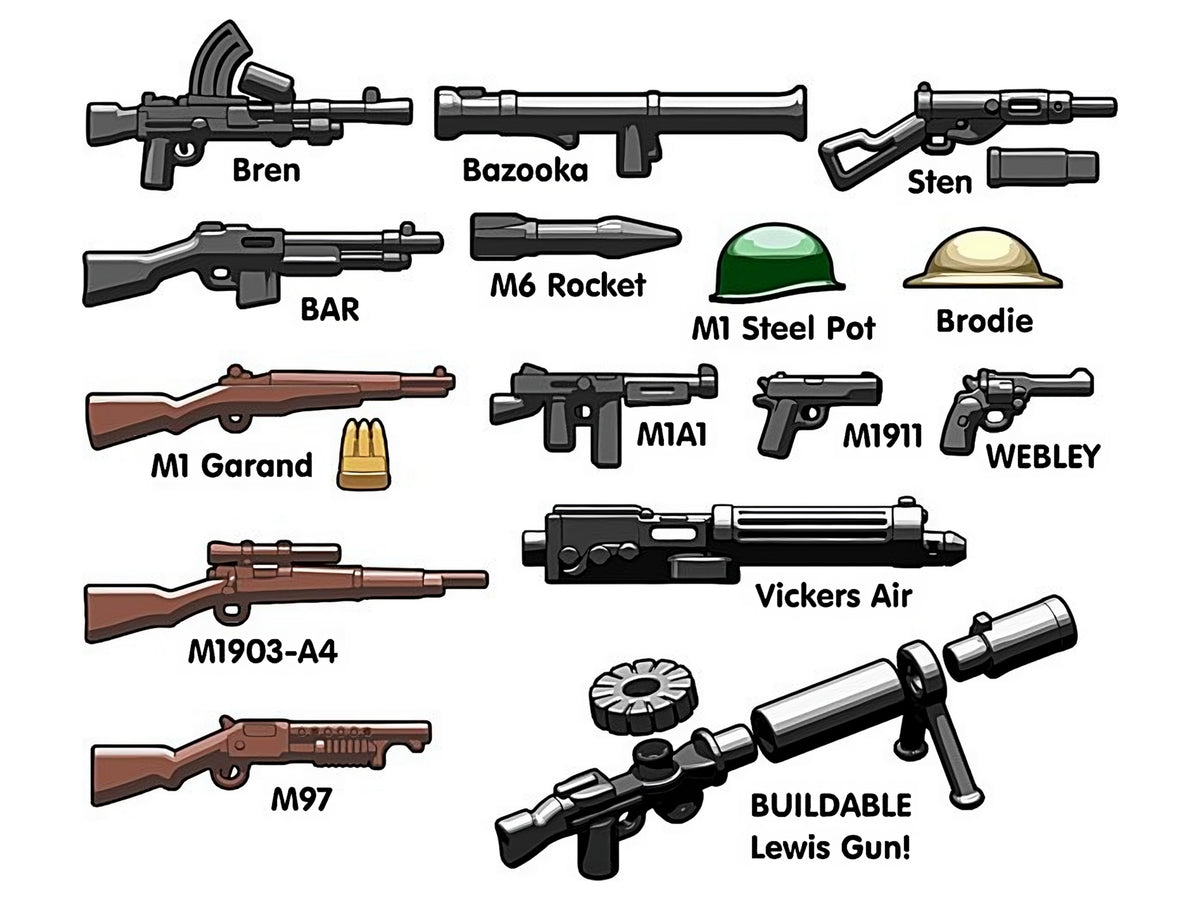 Allies Weapons Pack - BrickArms – JD Brick