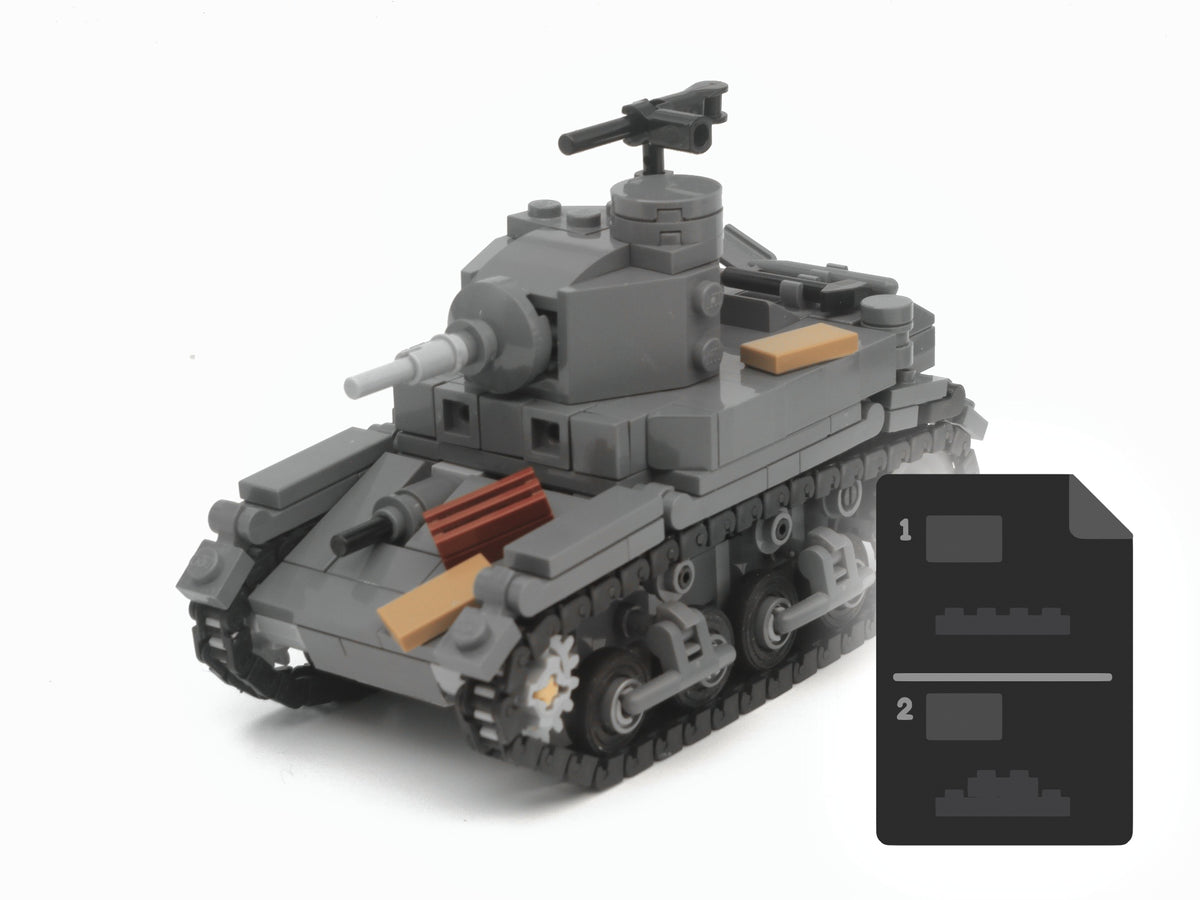 M3 Stuart Tank Digital Instructions JD Brick